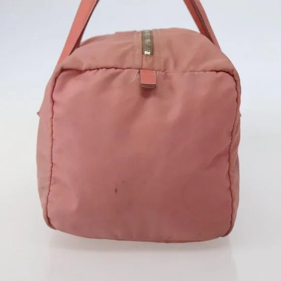 PRADA Hand Bag Nylon Pink Silver Auth
